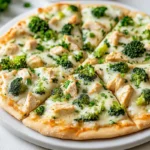Chicken Broccoli Alfredo Pizza